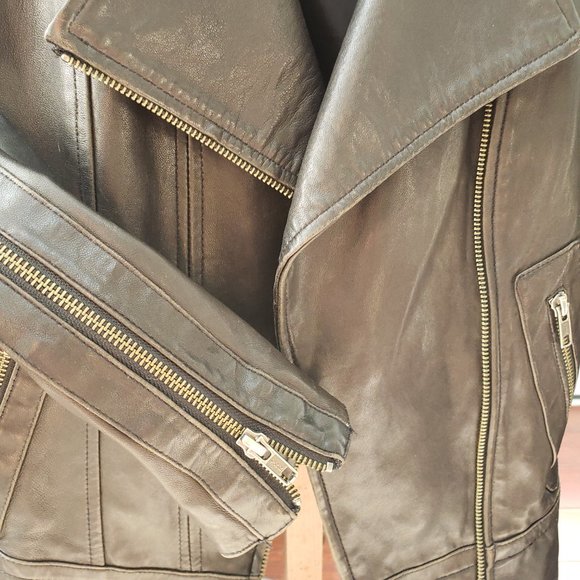 Mackage Leather Jacket - Dark Brown - Picture 5 of 5